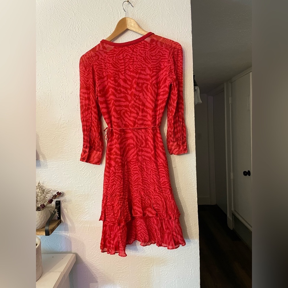 All Saints Keva Remix Red Zebra Print Dress Size XSMALL - Picture 9 of 13